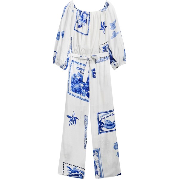 Desigual Overal modrá / biela 63169799