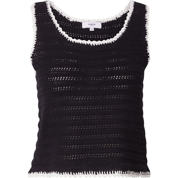 Suncoo Vyšívaný top PULL PIDGI čierna / biela 63254732
