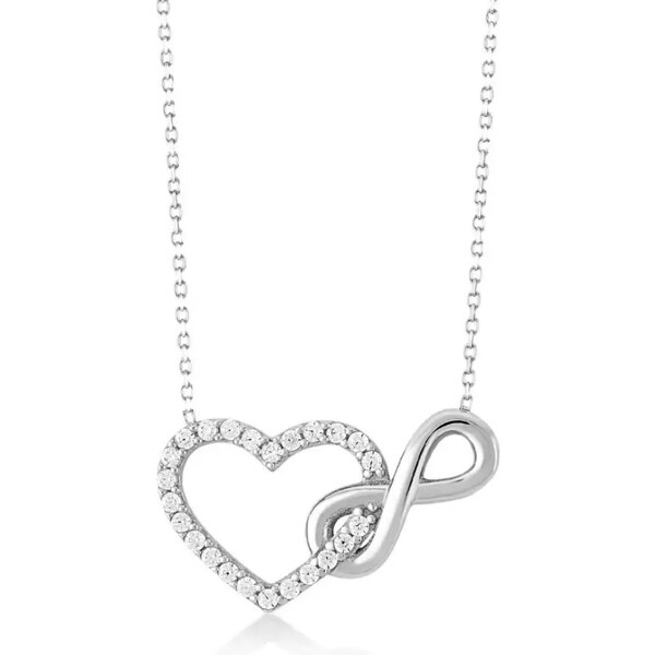 Olivie Stříbrný náhrdelník SRDCE & NEKONEČNO 9490 63265238