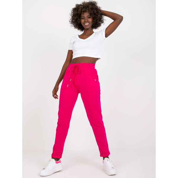 BASIC FEEL GOOD Fuchsiové tepláky s vysokým pásom RV-DR-7806.32 32265084