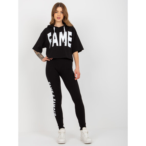 BASIC Čierny športový komplet, mikina a legíny EM-KMPL-735.10-black 39242650