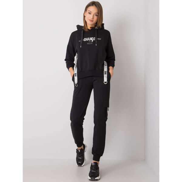 RELEVANCE Čierna dámska tepláková súprava s pruhmi RV-KMPL-6427.19P 57947732