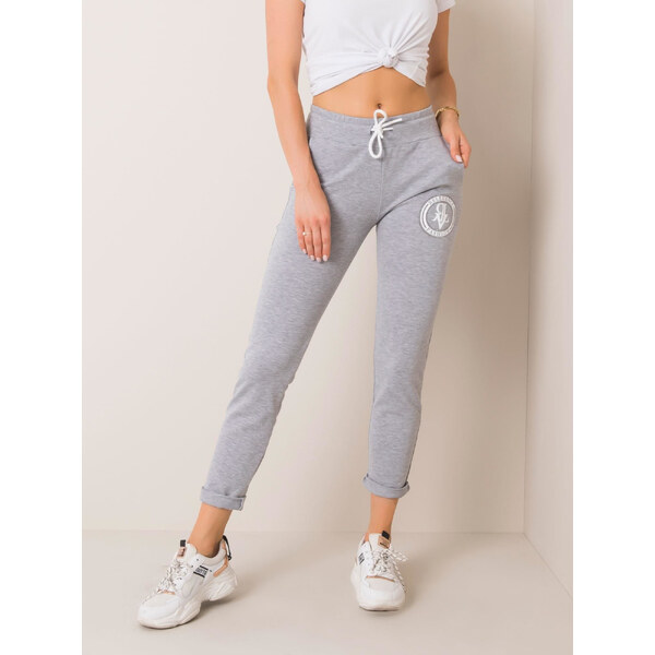 RELEVANCE Svetlosivé dámske tepláky s logom RV-DR-5405.04X-gray 57947789