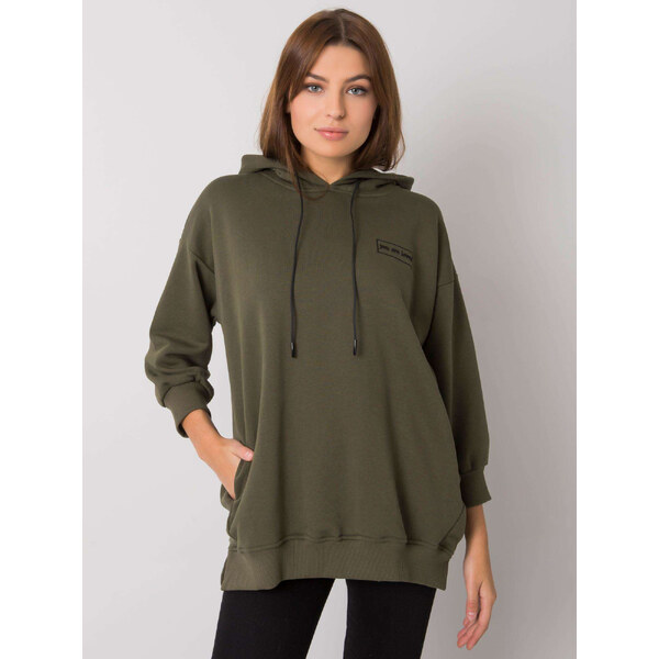 RELEVANCE Khaki mikina s kapucňou -RV-BL-6935.18P-khaki 57948096