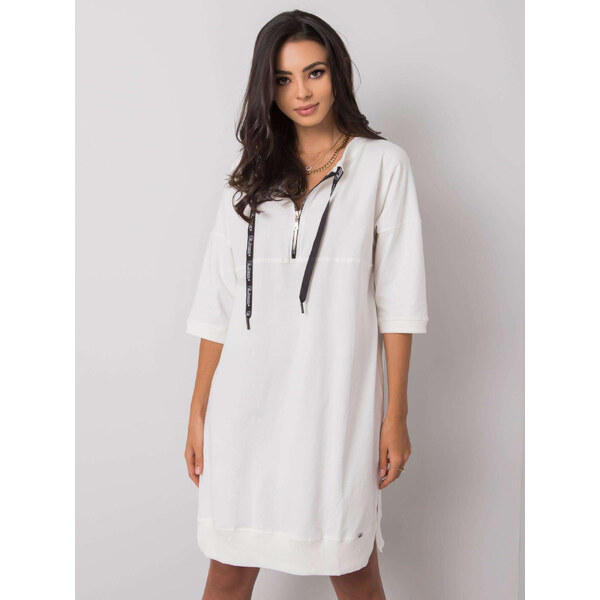 RELEVANCE Smotanové dámske mikinové šaty RV-SK-6273.47P-ecru 57948144