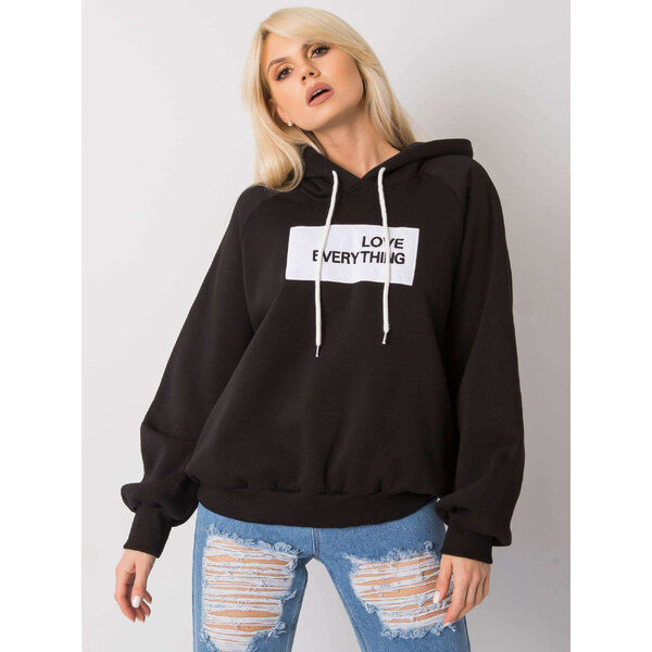 BASIC Čierna dámska mikina s nápisom EM-BL-651 / 2.41X-black 27189698