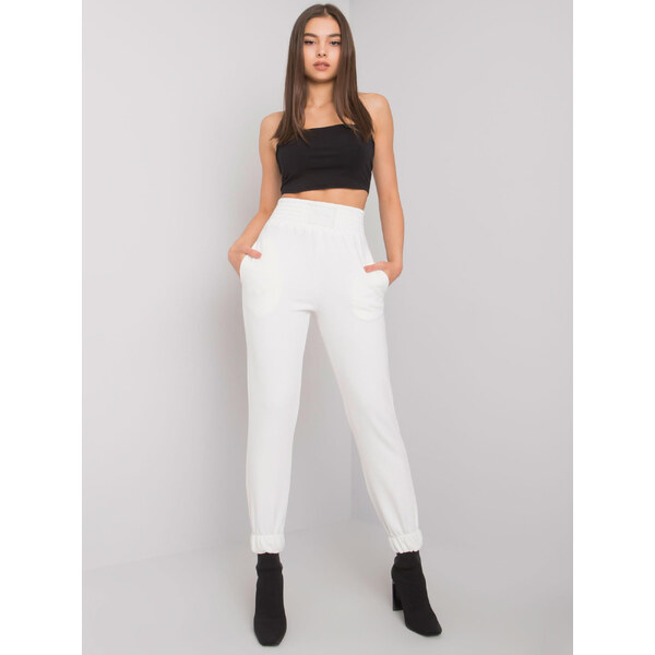 BASIC Krémové športové nohavice na gumu FE-DR-5541.45P-ecru 27878211