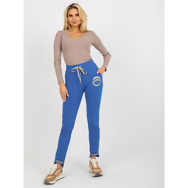 RELEVANCE Modré dámske tepláky -RV-DR-6650.81P-dark blue 57951204