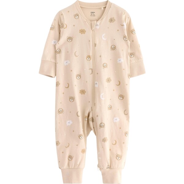 Lindex Pyžamo Bear béžová / tmavobéžová / biela 63126044