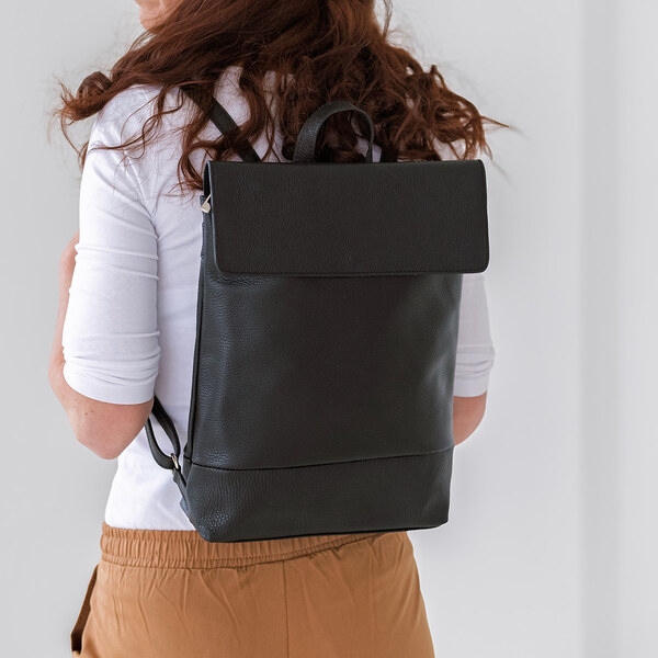 Dámsky kožený batoh Italia Jenny - tmavo modrá 58297876