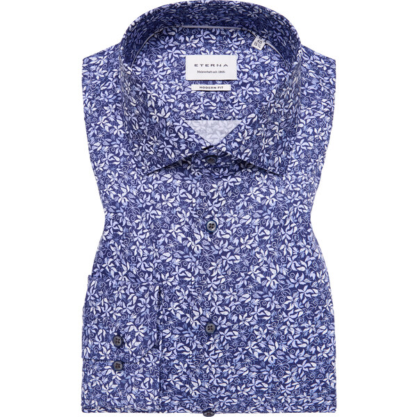 ETERNA Modern fit košeľa kvetinový motív modrá Non Iron 63133290
