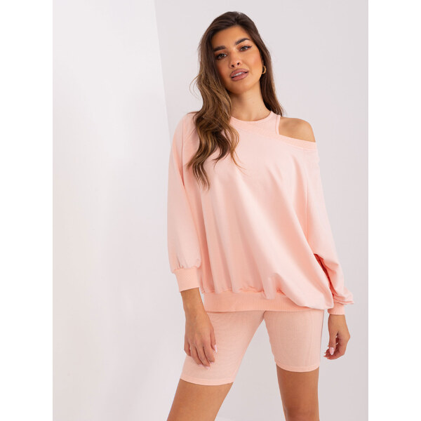 BASIC Marhuľová súprava mikiny, topu a šortiek -EM-KMPL-834.11-peach 46638926