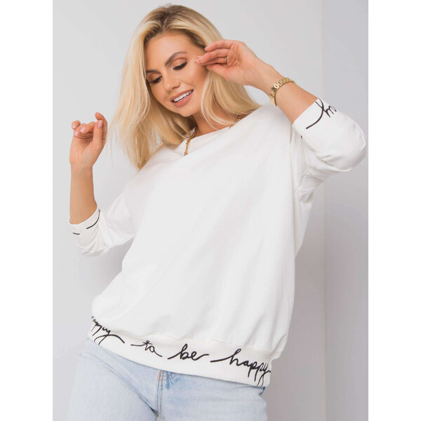 RELEVANCE Smotanová dámska mikina bez kapucne RV-BL-5978.06P-ecru 57948595