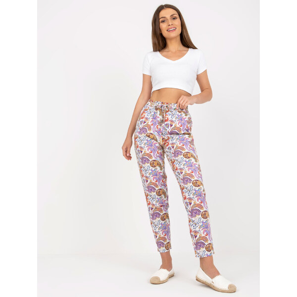 SUBLEVEL Farebné vzorované letné nohavice D73771M61869M-light purple 33972327