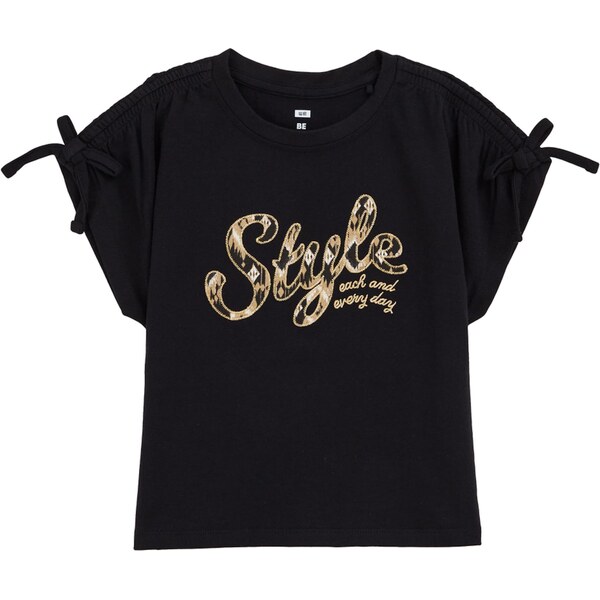 WE Fashion Tričko hnedá / čierna / biela 63157281