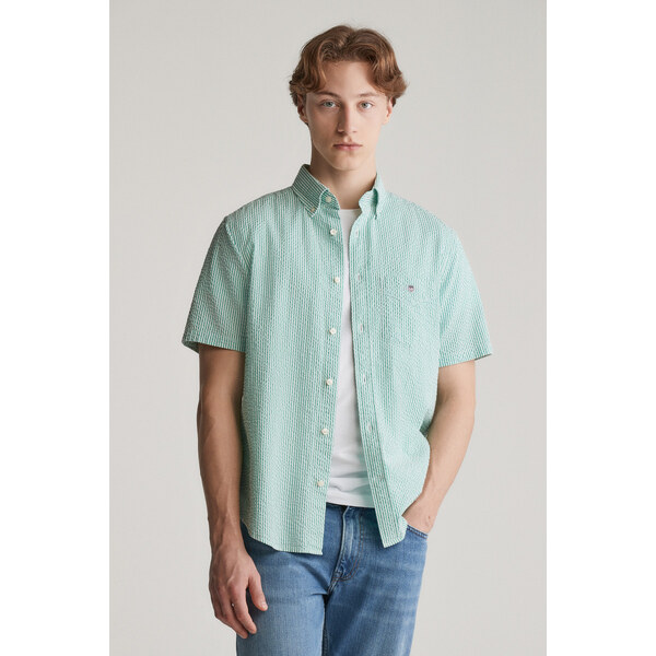 KOŠEĽA GANT REG SEERSUCKER STRIPE SS SHIRT DEEP GREEN 63136133