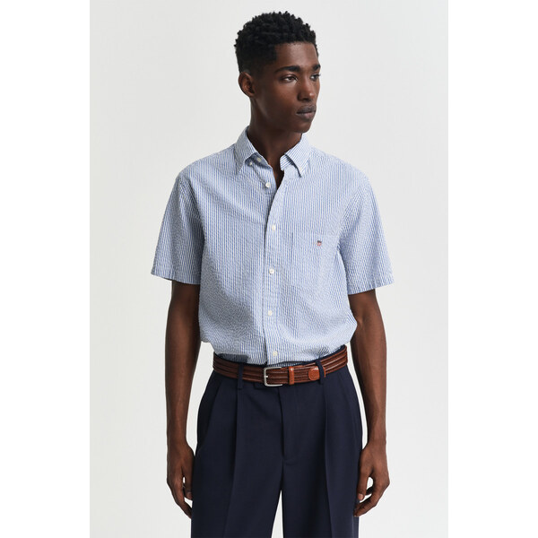 KOŠEĽA GANT REG SEERSUCKER STRIPE SS SHIRT RICH BLUE 63136134