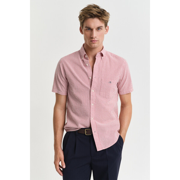 KOŠEĽA GANT REG SEERSUCKER STRIPE SS SHIRT RUBY RED 63136135