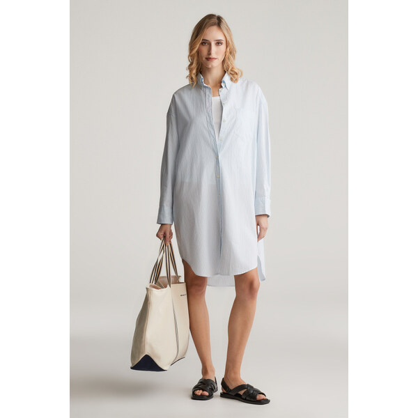ŠATY GANT OS LUXURY OXFORD STRIPED DRESS FRESH BLUE 63136137