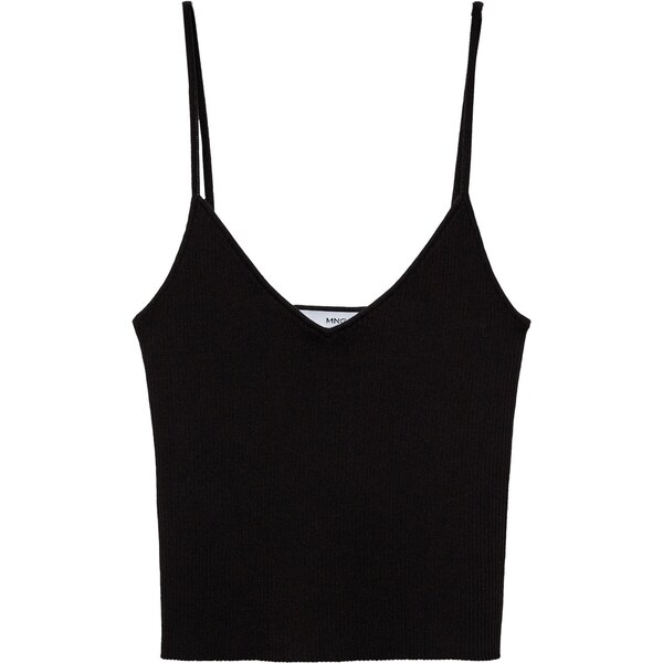 MANGO Vyšívaný top GALICIA čierna 63146172