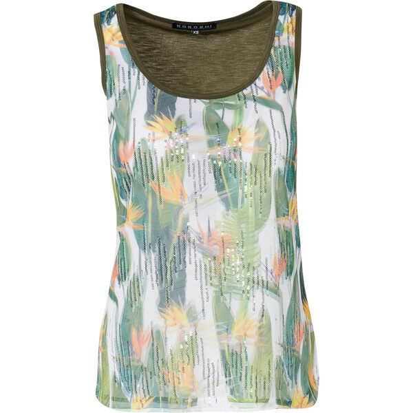 KOROSHI Top žltá / zelená / fialová / biela 63155758