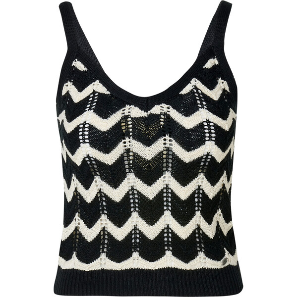 KOROSHI Vyšívaný top čierna / šedobiela 63155763