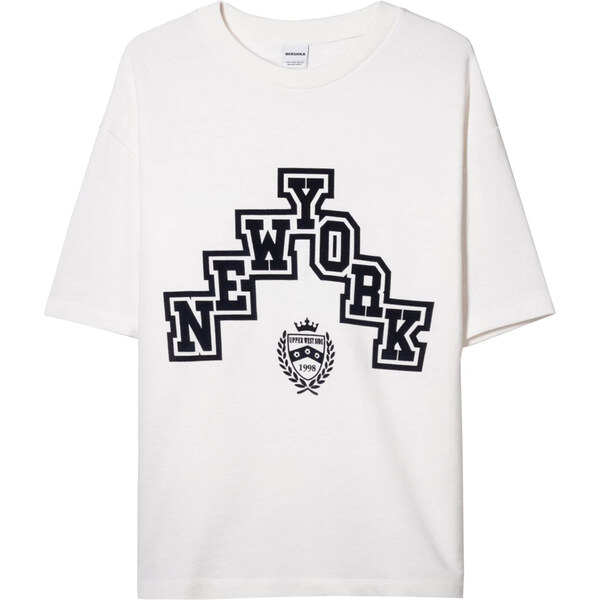 Bershka Tričko čierna / biela 63156983