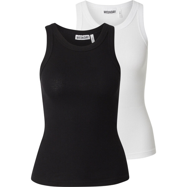 WEEKDAY Top čierna / biela 63157560
