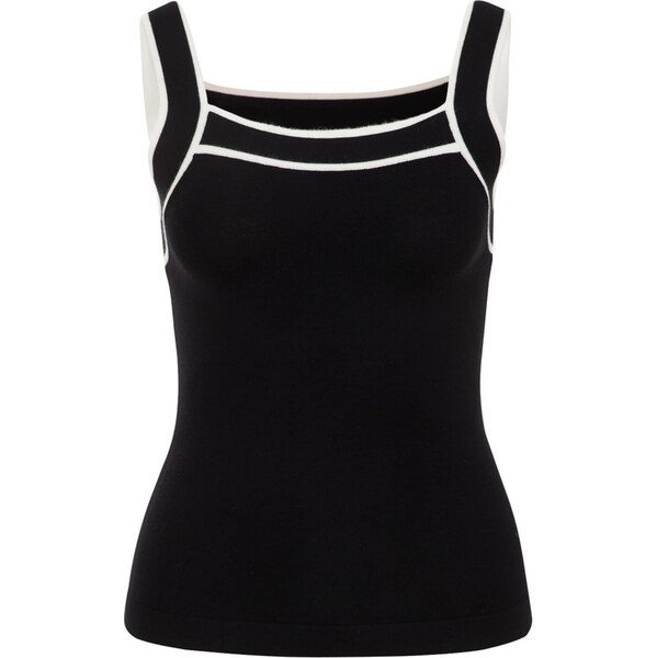 WE Fashion Vyšívaný top čierna / biela 63157641