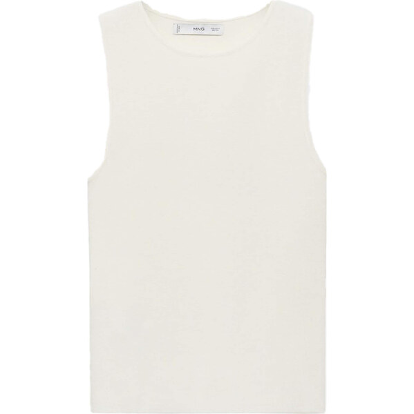 MANGO Vyšívaný top HERNAN vaječná škrupina 63161759