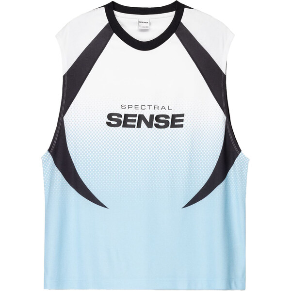 Bershka Tričko svetlomodrá / čierna / biela 63164967