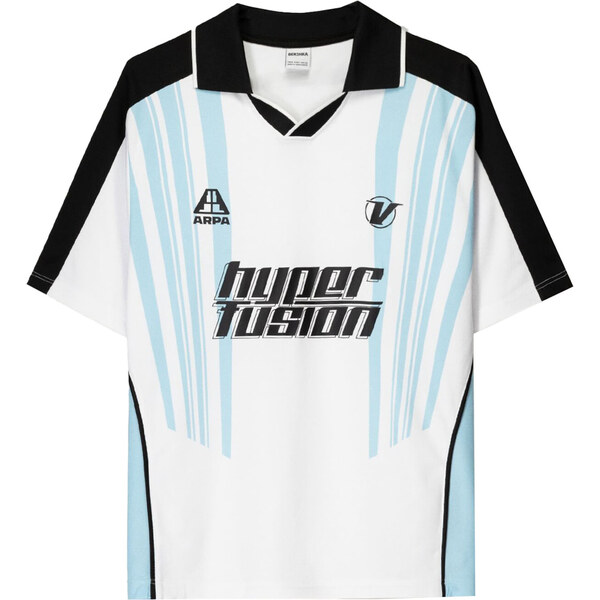 Bershka Tričko svetlomodrá / čierna / biela 63164983