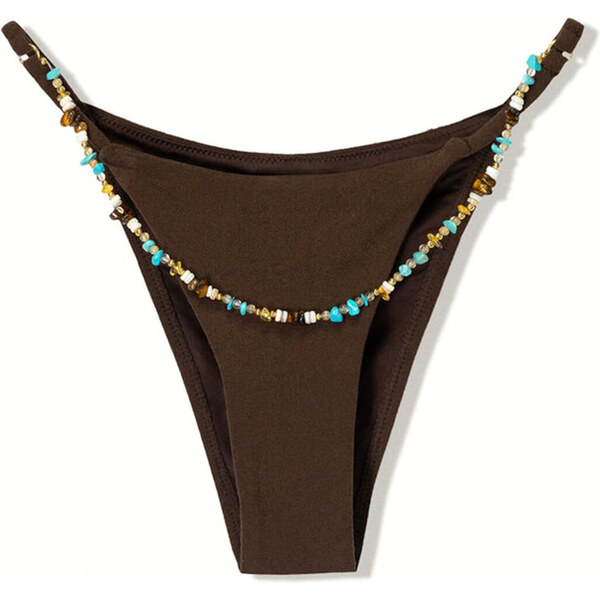 Bershka Bikinové nohavičky tmavohnedá 63165466