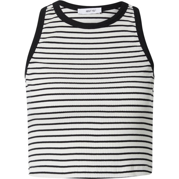 ABOUT YOU Top Denise čierna / šedobiela 63168449