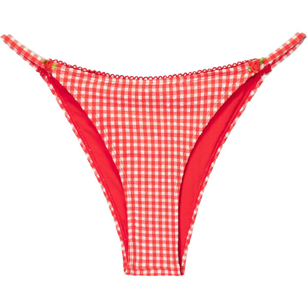 Bershka Bikinové nohavičky červená / biela 63169260