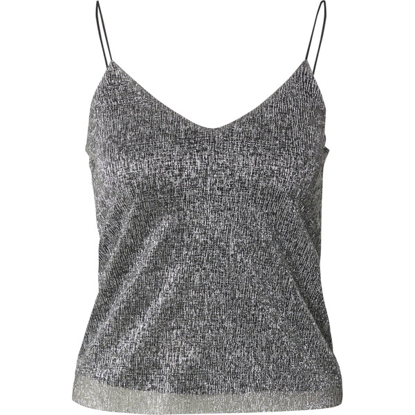 ABOUT YOU Top Sita čierna / strieborná 63169952