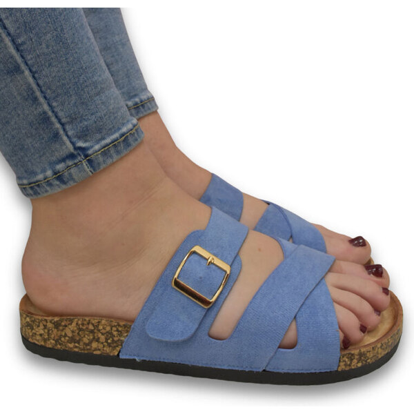 SS Modré šľapky s prackami Cynthia 63180635