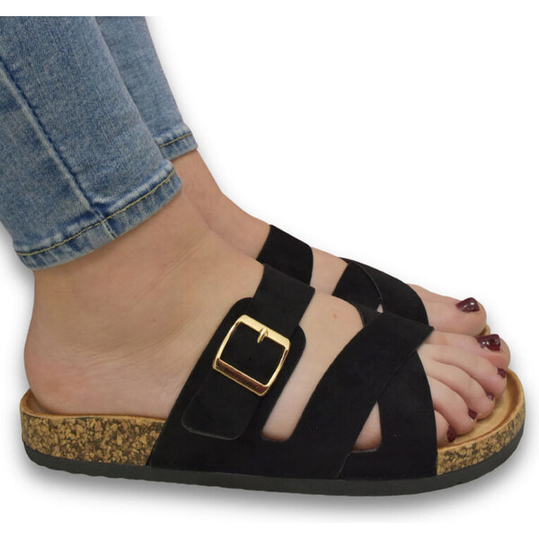 SS Čierne šľapky s prackami Cynthia 63180636