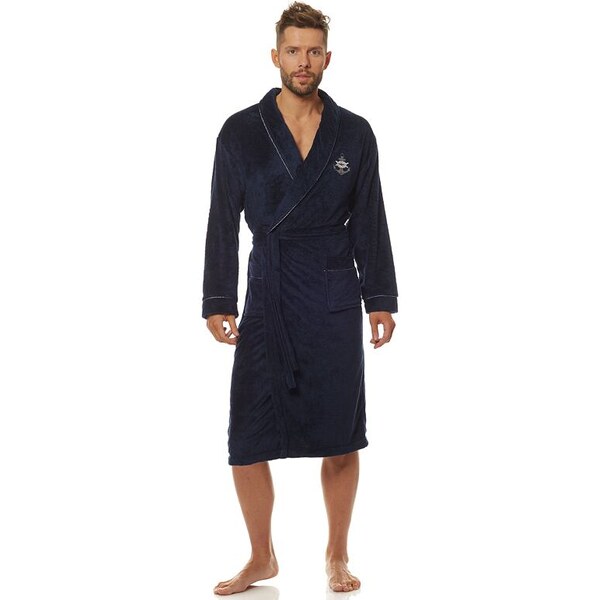 L&L Pánsky župan Marine tmavomodrý s kotvou 63208884