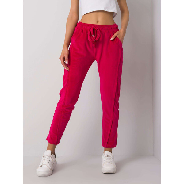 RUE PARIS Tmavo ružové dámske tepláky -RV-DR-6110.92P-pink 57947333