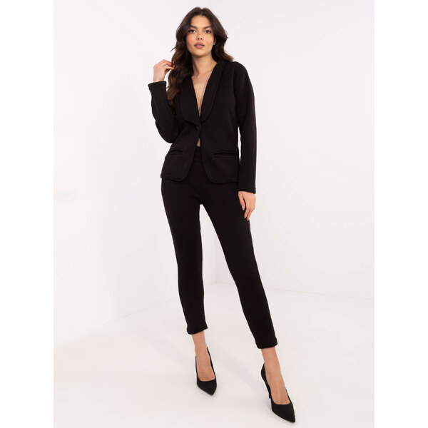 BASIC Čierna dámska elegantná tepláková súprava EM-KMPL-789.16X-black 61779965