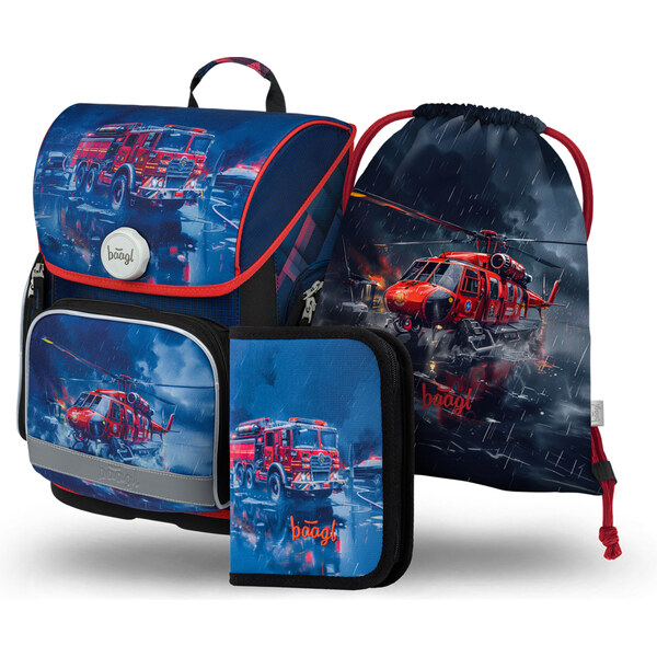 BAAGL SET 3 Ergo Záchranáři: aktovka, penál, sáček 63475193