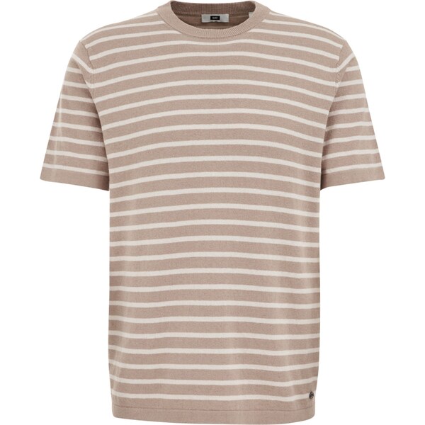 WE Fashion Sveter tmavobéžová / šedobiela 63199949