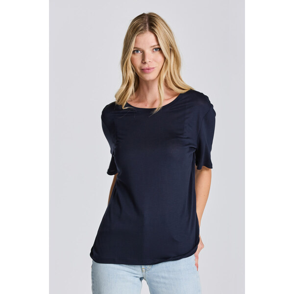 TRIČKO GANT REL DRAPED SS T-SHIRT EVENING BLUE 49096517