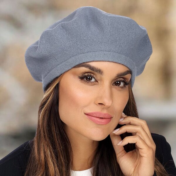 TONAK Modrosivý baret FLORA 100% vlna WOOLMARK W-baret/689 (M) 63203416