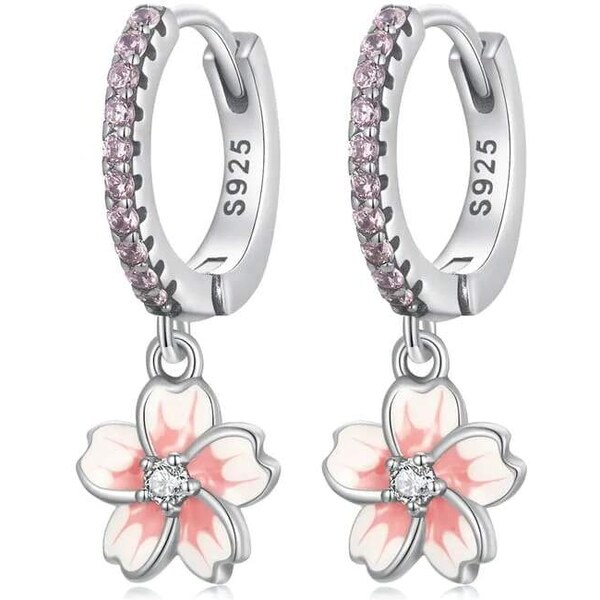 Glory strieborné náušnice kvietok so zirkónmi S1149 63213181