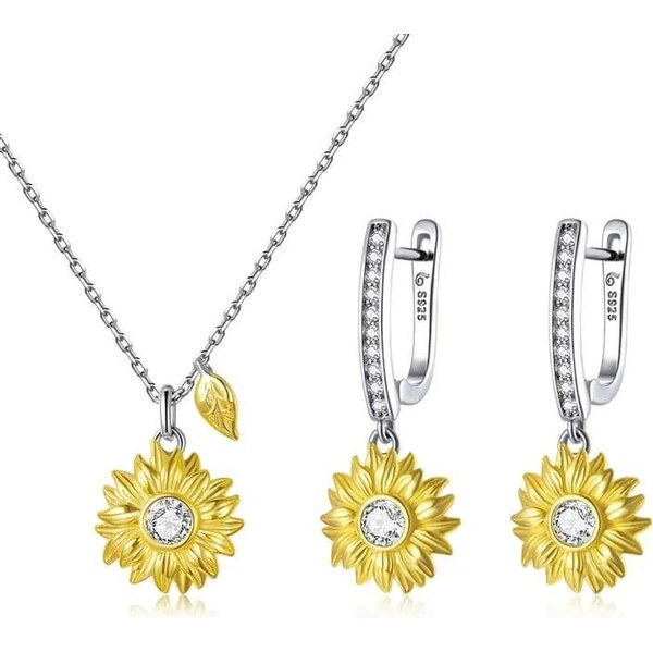 Glory Strieborný set Alice v tvare slnečnice S1151 63213183