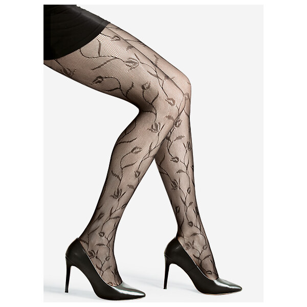 Sieťované pančuchy s kvietkami SAVONA Lores 63213606