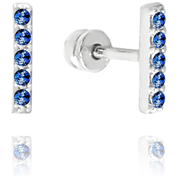 OLIVIE MINET Elegantní zlaté náušnice na šroubek z bílého zlata s 64927999