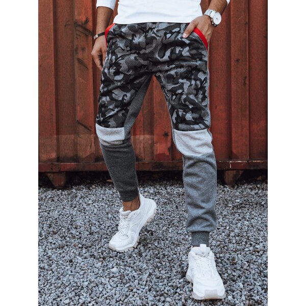 Dstreet Maskáčové trendové tepláky v grafitovej farbe 63232734